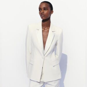 Women’s white blazer fitted - Zara